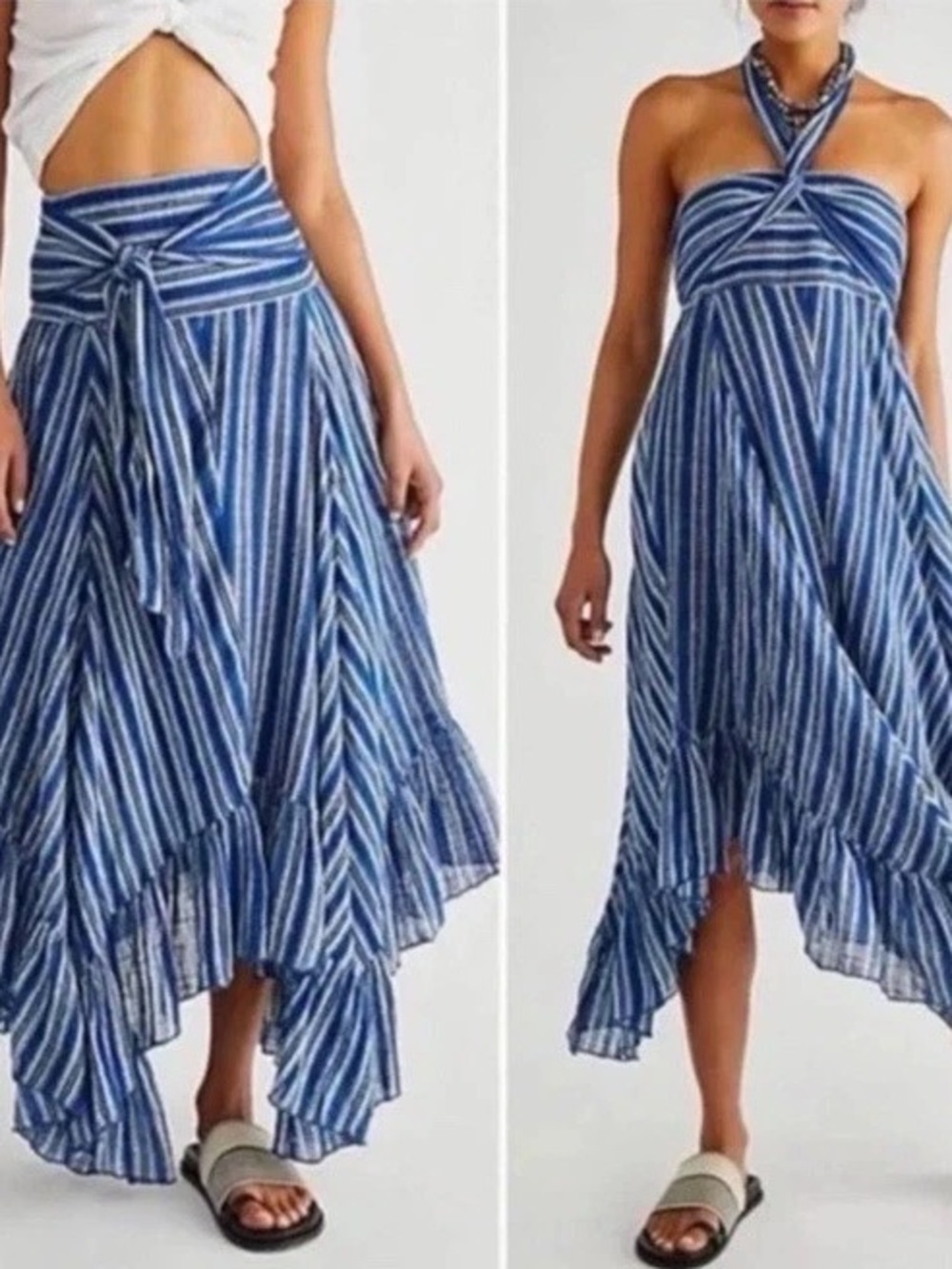 Free People Giselle Convertible with handkerchief hem SZ Medium EUC